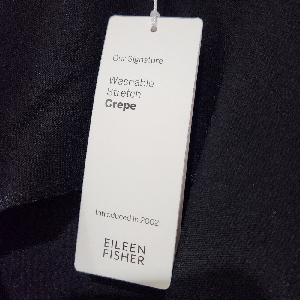 Eileen Fisher Black Stand Collar One Button Blazer Size M New With Tag - Picture 4 of 7